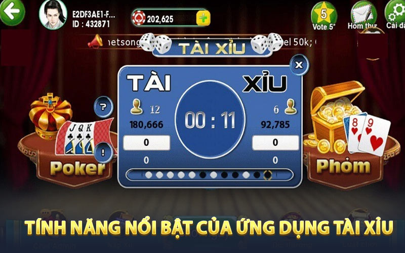 Tính năng nổi bật của ứng dụng tài xỉu